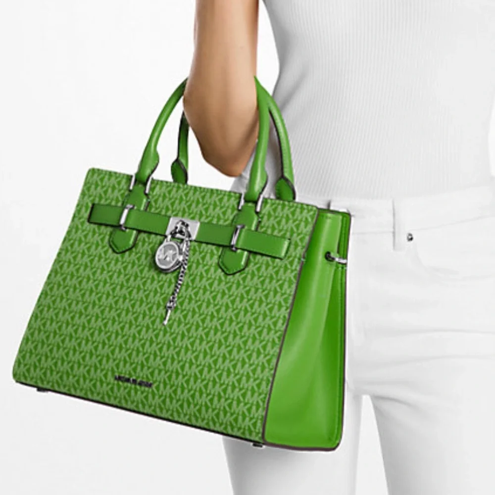Michael Kors Hamilton Medium Signature Logo Satchel
Jungle Green
NWT - Picture 4 of 16